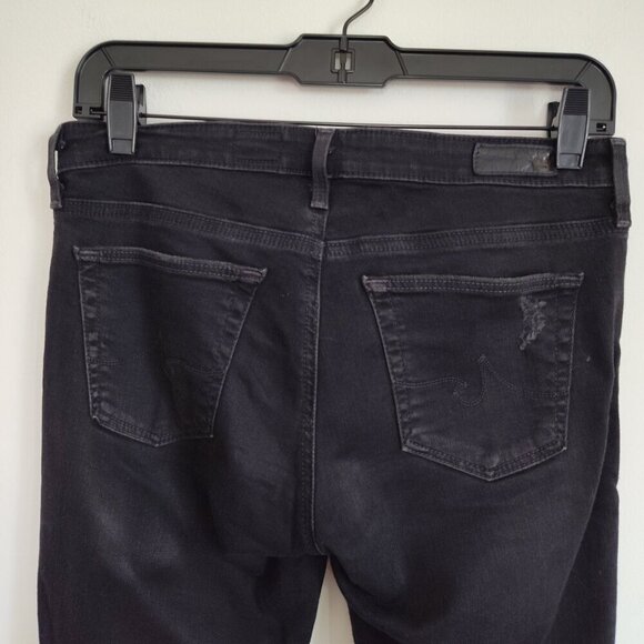 Ladies SZ 26R Adriano Goldschmied Black Distressed Legging Jean - Picture 4 of 6